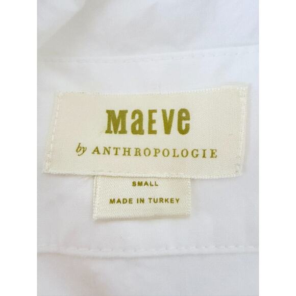 Maeve By Anthropologie Short Sleeve Button Shirt Oversize Small Collared Cotton - Picture 7 of 9